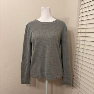 J crew teddie gray cotton wool long sleeve shirt size M